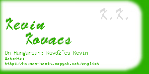 kevin kovacs business card